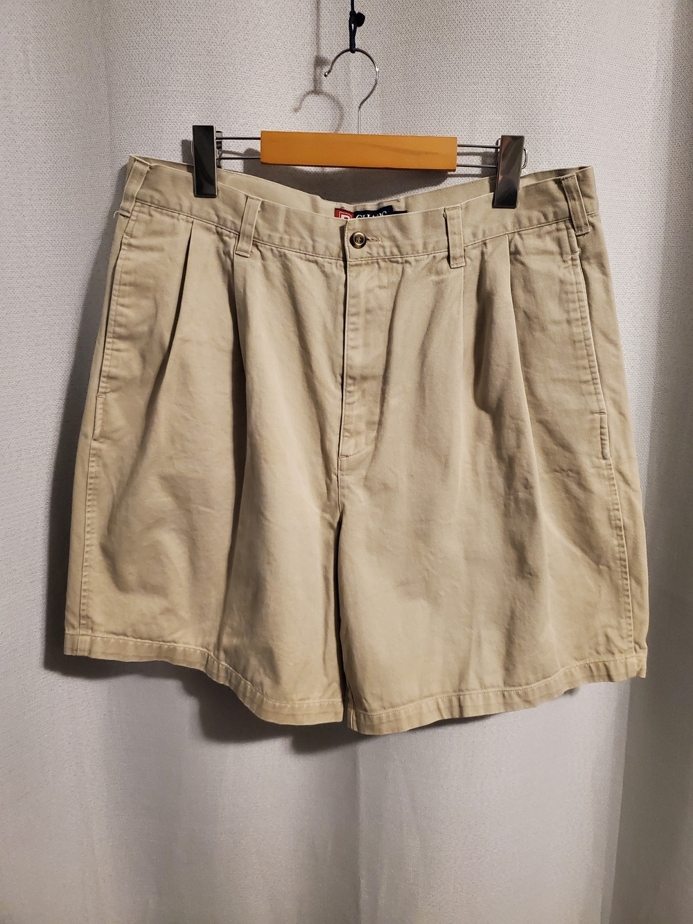 (3/$20) Chaps Men's Pleated Tan Khaki Shorts
